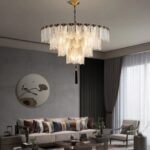 D0117 DUTTI LED Modern Glass Leaves Chandelier: Perfect for Dining Rooms, Restaurants, and Villa Halls