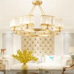 Dutti D0055 copper LED chandelier for living room bedroom restaurant study room lamp Postmodern Nordic luxury crystal atmosphere modern minimalist creative led Pendant Light