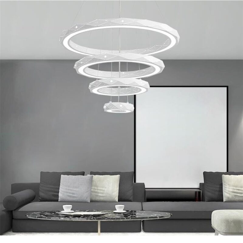 Dutti D0008 LED Pendant Light Minimalist modern led living room lamp dining room chandelier lighting atmospheric personality creative study dining room lamp single layer diameter 20 cm – warm light