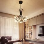 Dutti D0012 LED Pendant Light Scandinavian style warm bedroom chandeliers Postmodern simplicity living room lamp Dandelion creative crystal led restaurant 19 head diameter 68cm