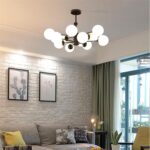 Dutti D0019 LED chandelier creative magic bean glass ball Pendant Light modern personality living room lamp american iron restaurant bedroom study lighting